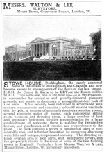 'Stowe House, Buckingham', 'In the Grafton country...' Advert, Country Life Illustrated, 8 January 1897, p. 3